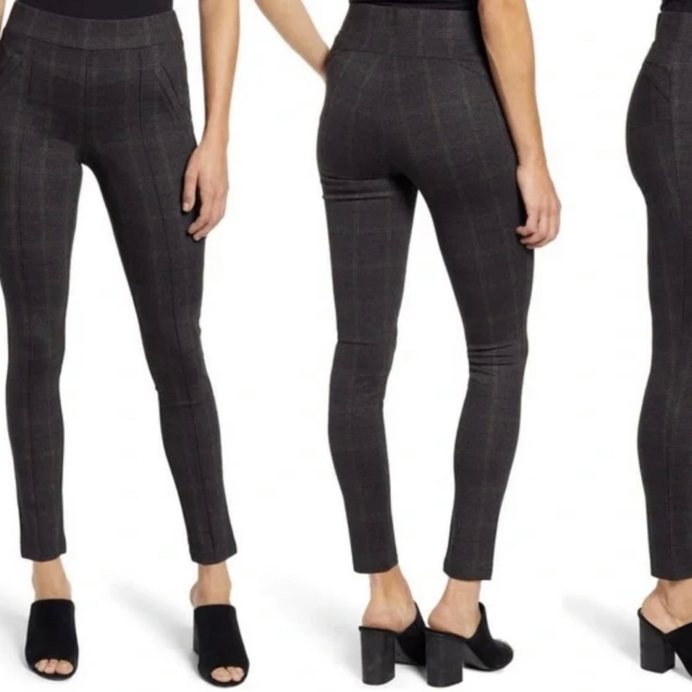 Wit & Wisdom • NWT Charcoal Brown Plaid Ankle Leggings Size PM